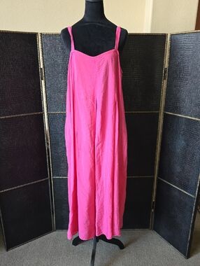 Bright Pink Maxi Slip Dress